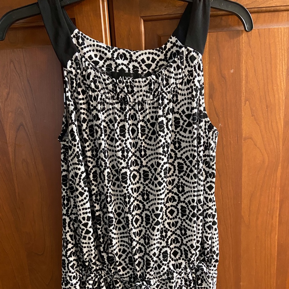 Alyx black white sleeveless top draw string waist